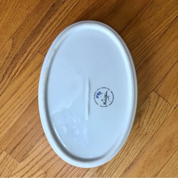 HERITAGE MINT ENCHANTED GARDEN OVAL BOWL BAKING 11"X7.5"X1.5" WHITE/FLORAL - Picture 10 of 11